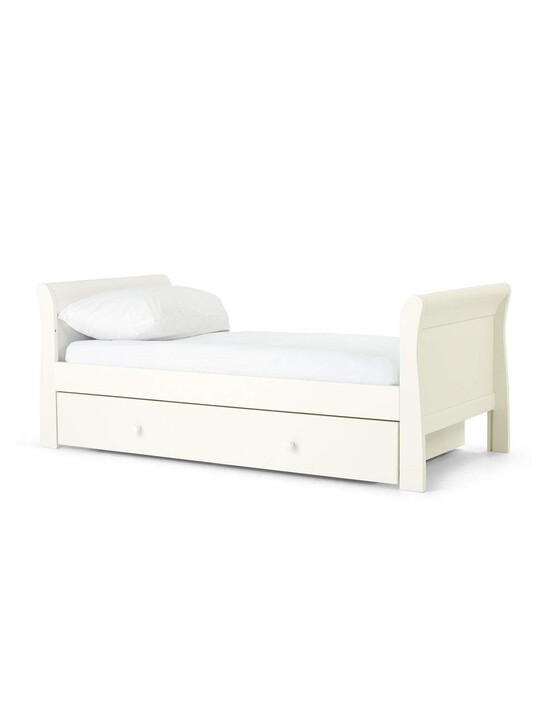 Mia 4 Piece Cotbed with Dresser Changer, Wardrobe, and Essential Pocket Spring Mattress Set- White image number 2